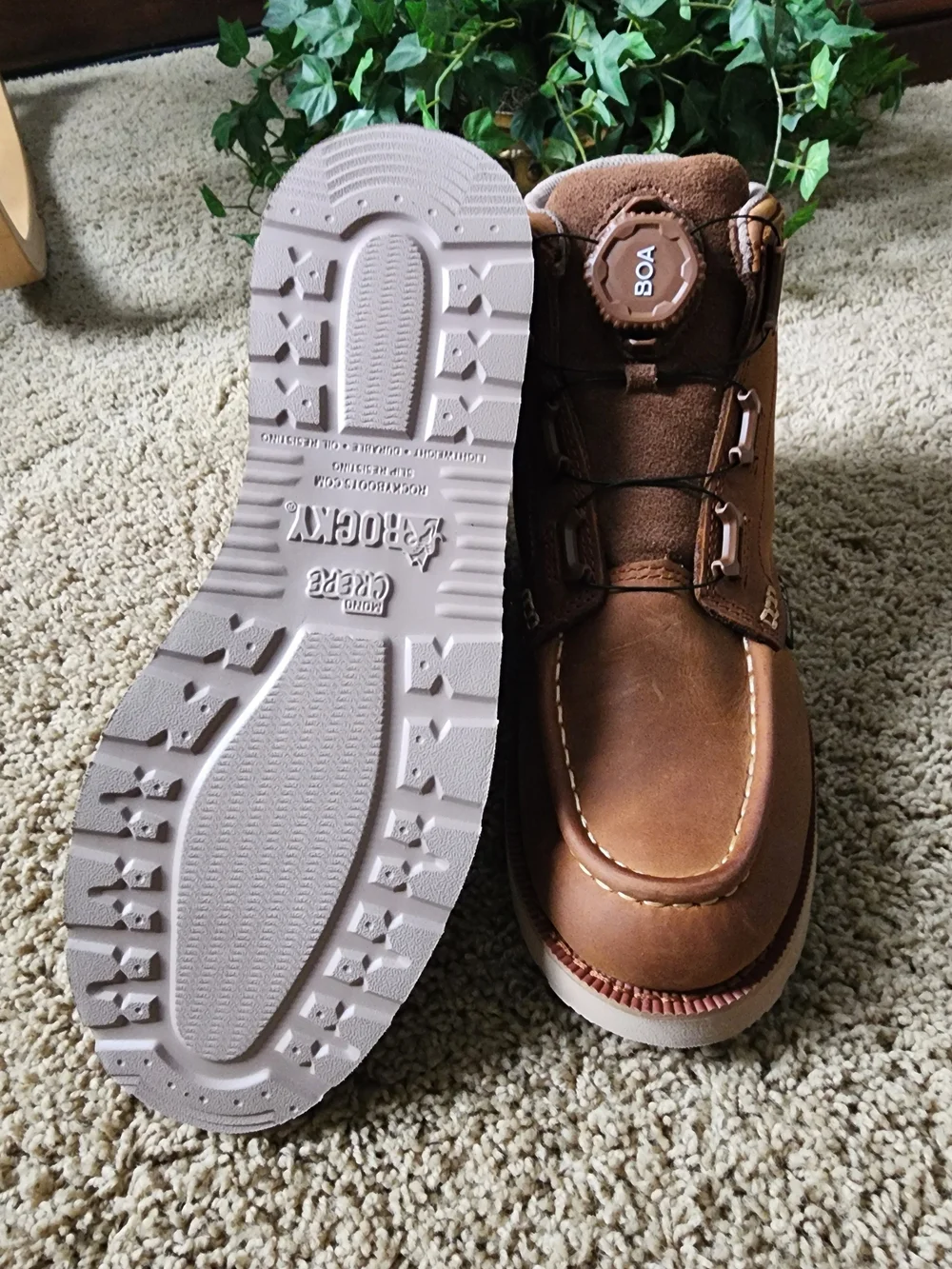 Rocky Tan Leather Chukka Boots with BOA-Style Closure